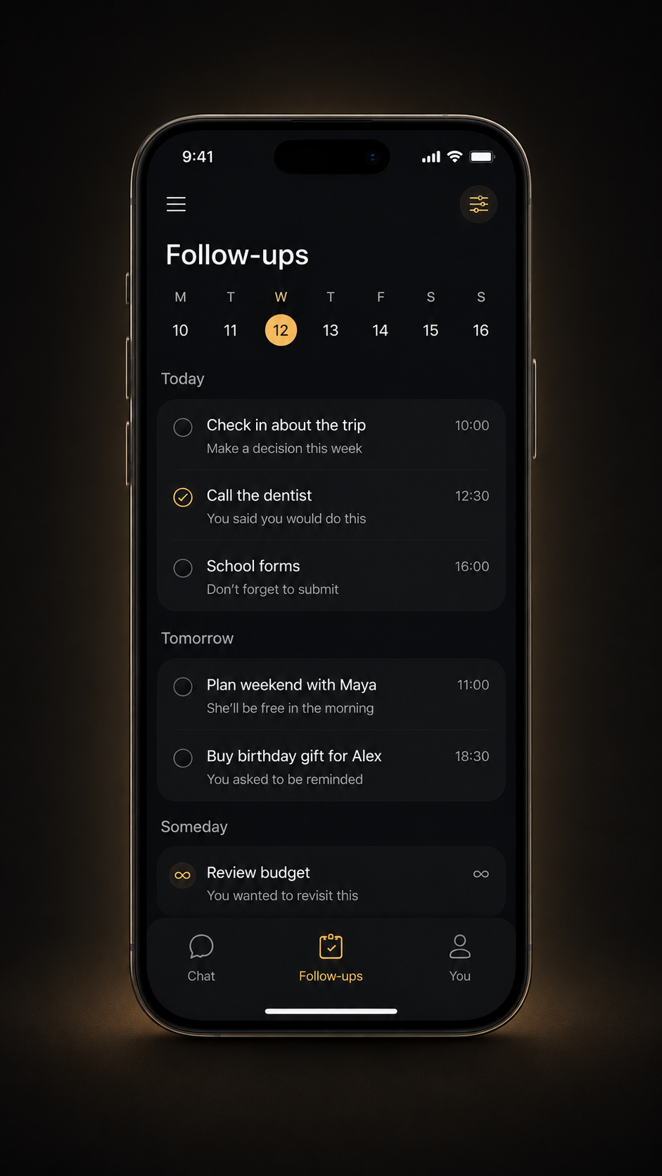 Ellea follow-ups screen