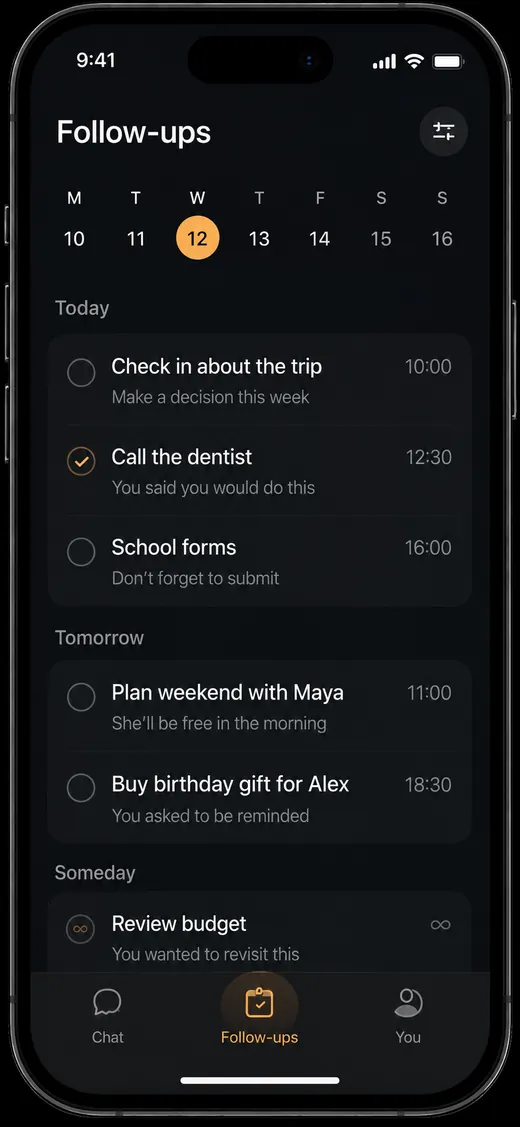 Ellea follow-ups screen